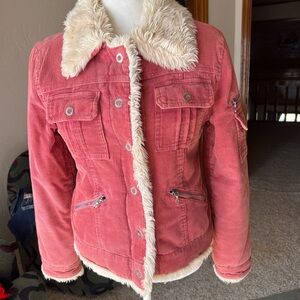 Jennifer Lopez Collection 2011 Pink Teddy Jacket with Faux Fur Shearling